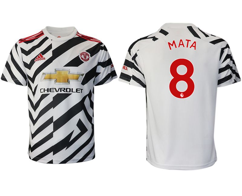 Men 2020-2021 club Manchester United away aaa version #8 white Soccer Jerseys